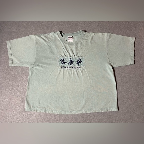 Green River Embroidered Women’s T-Shirt Top Green Size Large - Picture 1 of 6